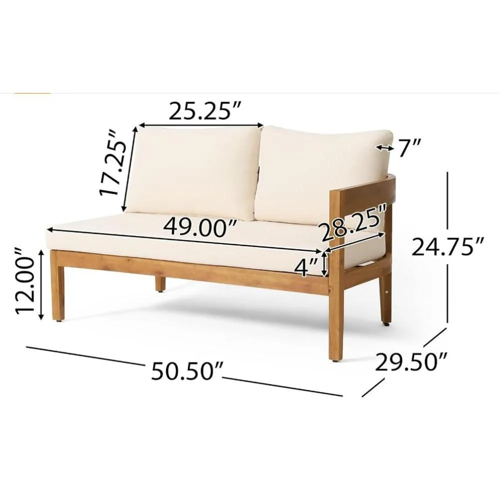 Set di mobili da giardino per esterni Set tavolo da divano in teak+beige