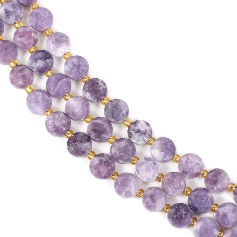 

Бусины Lepidolite, граненые, плоские, круглые, 8,5 мм, натуральный полудрагоценный камень для изготовления ювелирных изделий, серьги-браслеты «сделай сам»