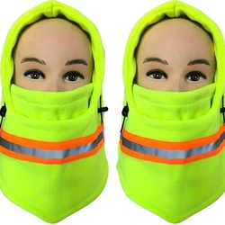 Men HiGH Visibility Reflective Winter Thermal Fleece Balaclava Mask Ski Motorcycle Full Face Mask Neck Cover Windproof