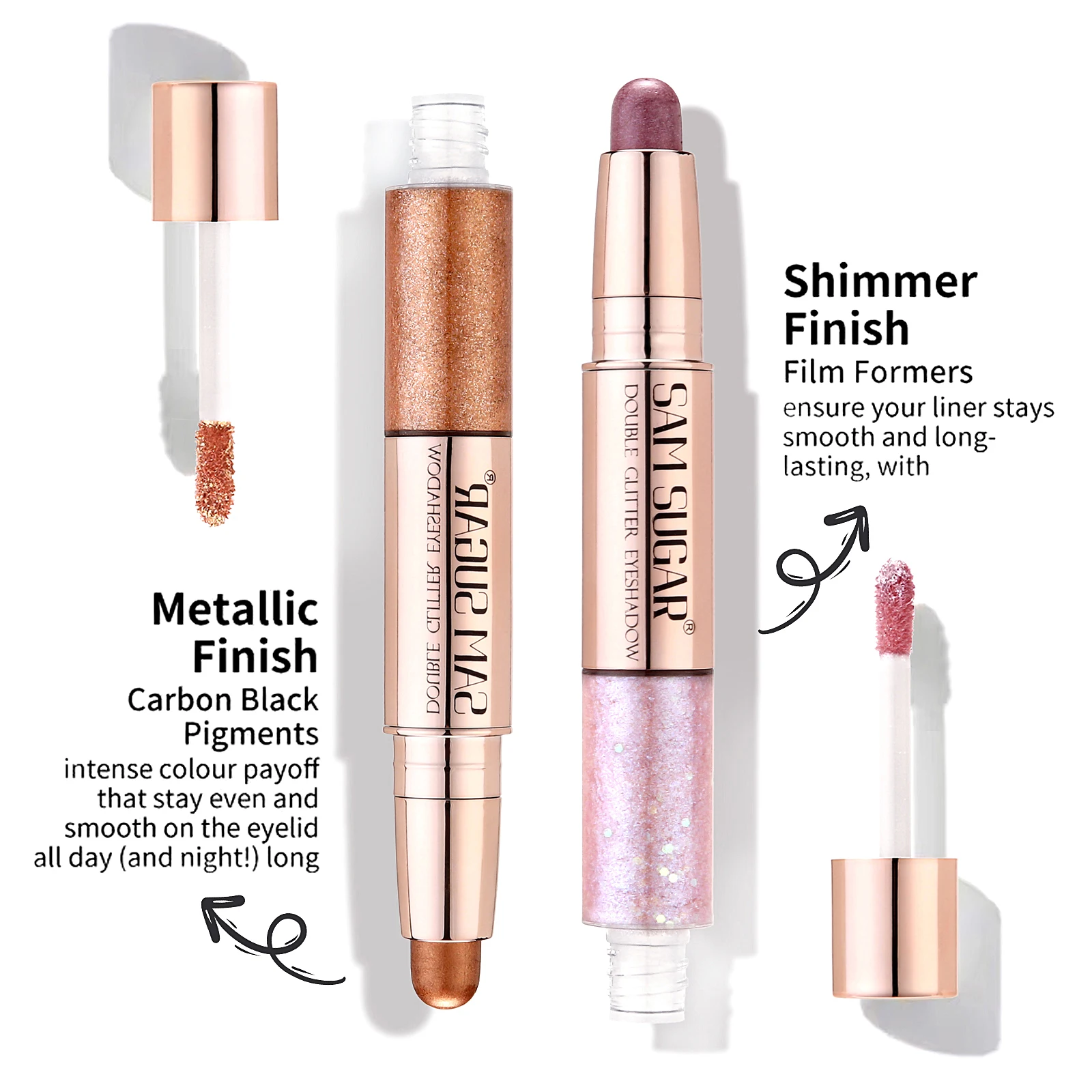 12 สีปลายคู่พร้อมอายแชโดว์ปากกาคอนทัวร์หนอนไหม, ไฮไลท์, คอนทัวร์, ปากกาบลัชออนเงาสามมิติ