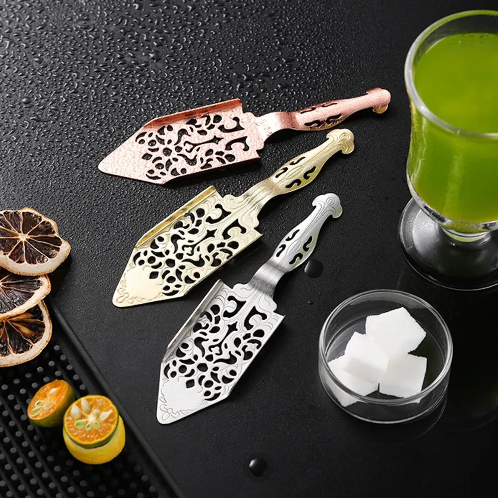 Stainless Steel Absinthe Filter Spoon Hollow Design Gold Absinthe Spoon Hollowed Out Vintage Absinthe Fountain Spoon