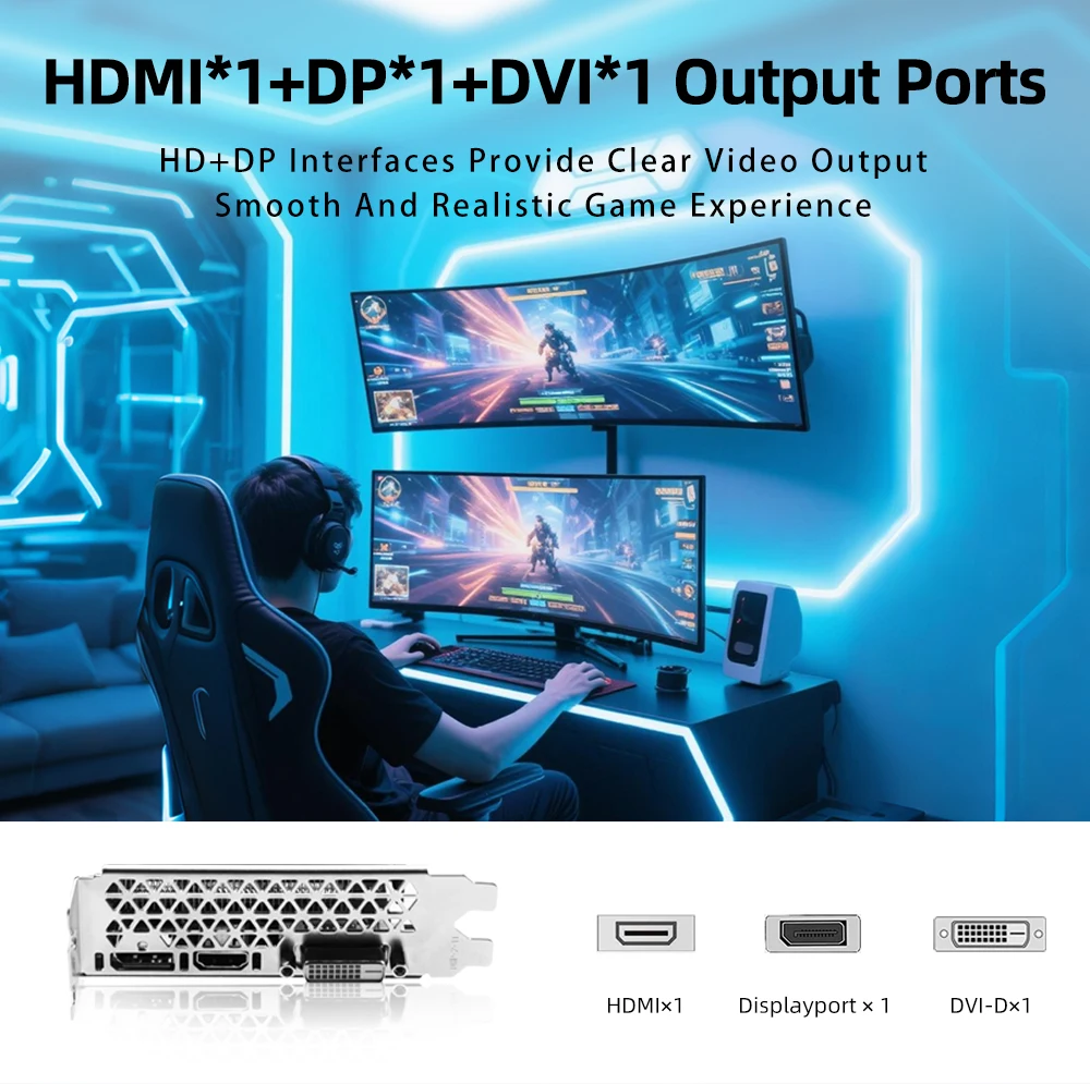 بطاقة فيديو AIBOMAN GTX1660Ti 6GB GDDR6 192Bit 1530MHz GPU PCI-E 3.0 HDMI DP DVI بطاقات رسومات الألعاب