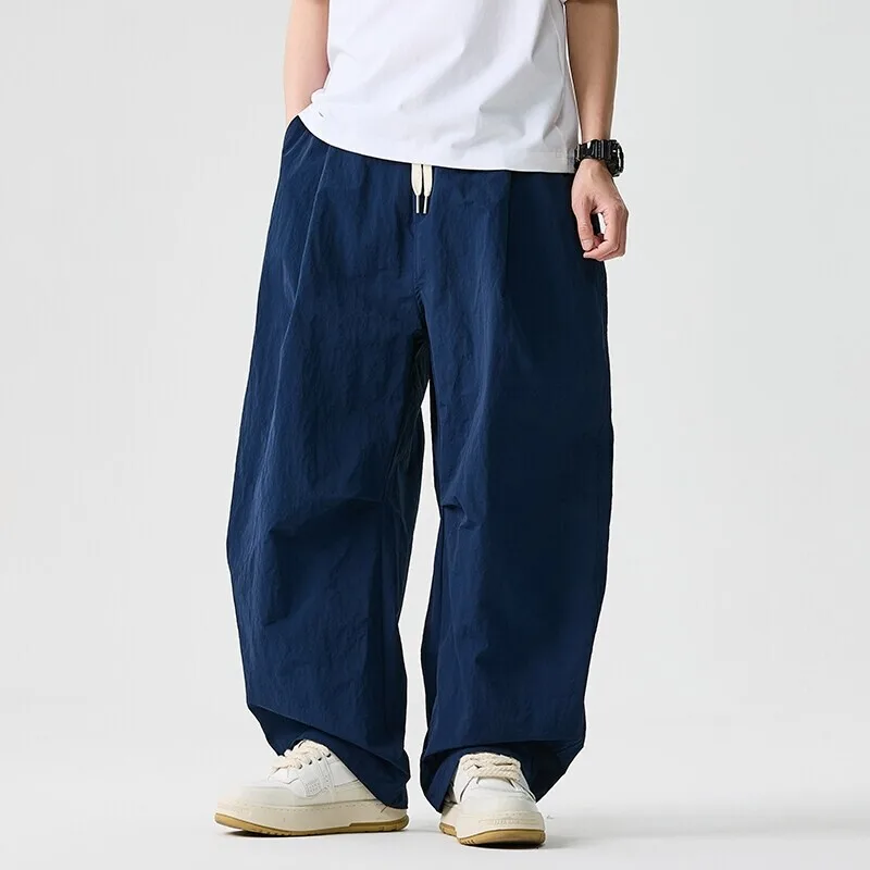 Wide Leg Pants Men and Women 2026 New Light Thin Solid Casual Harun Pants Elastic Waist Loose Oversize Fashion Trendy Streetwear - Image 5