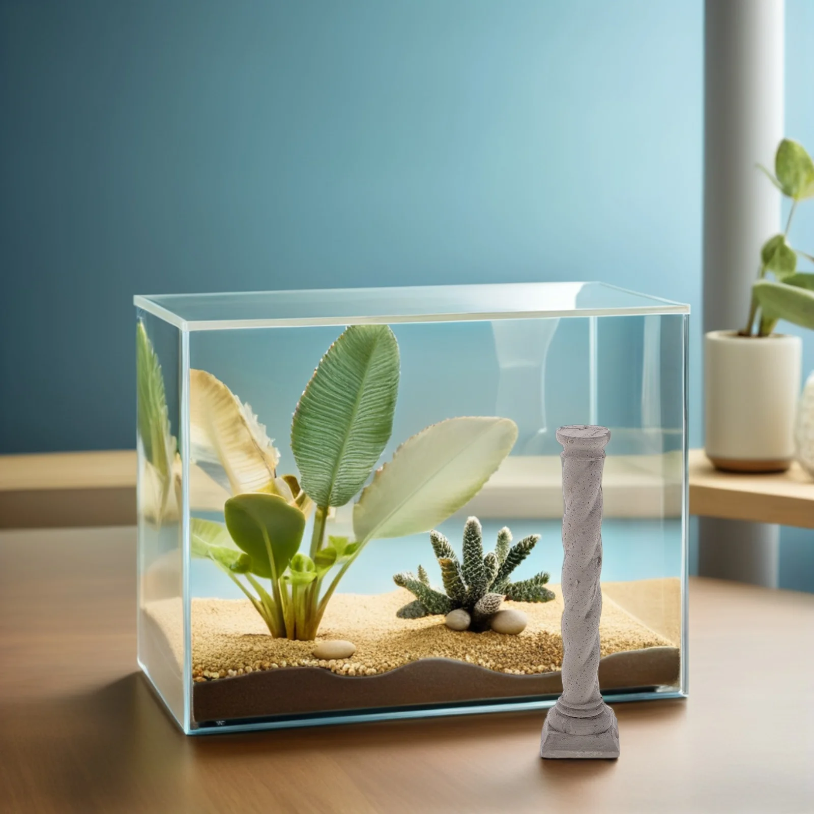 

Miniature Cement Roman Column Aquarium Ornament 18.5x4.4x4.4cm Fish Tank Decoration Underwater Landscape Fish Shelter