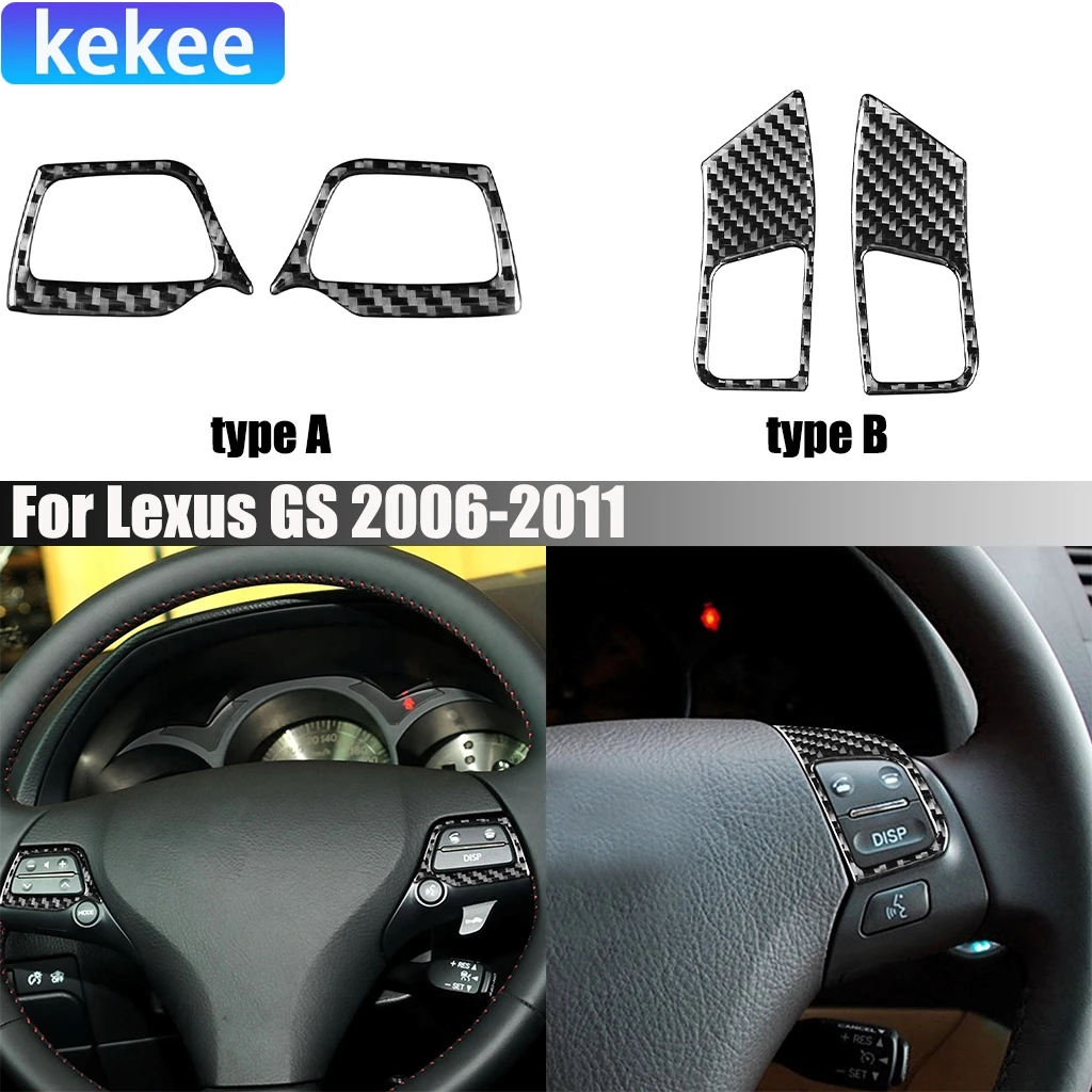 

Carbon Fiber Car Accessories Driver Wheel Button Modified Interior Trim Cover Soft Sticker For Lexus GS 2006 2007 2008 2009-2011