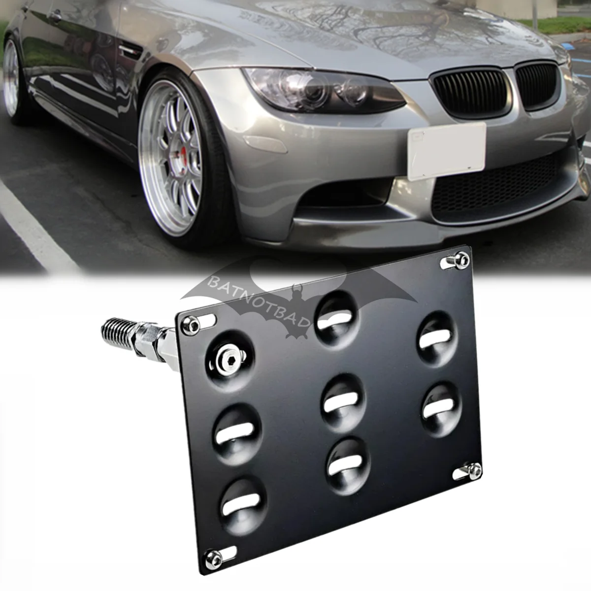 

No Drill Front Tow Hook License Plate Mount Bracket for BMW E82 E88 128i 135i 1M E39 E90 E91 E92 E93 328i 335i M3 X5 X6 Mounting