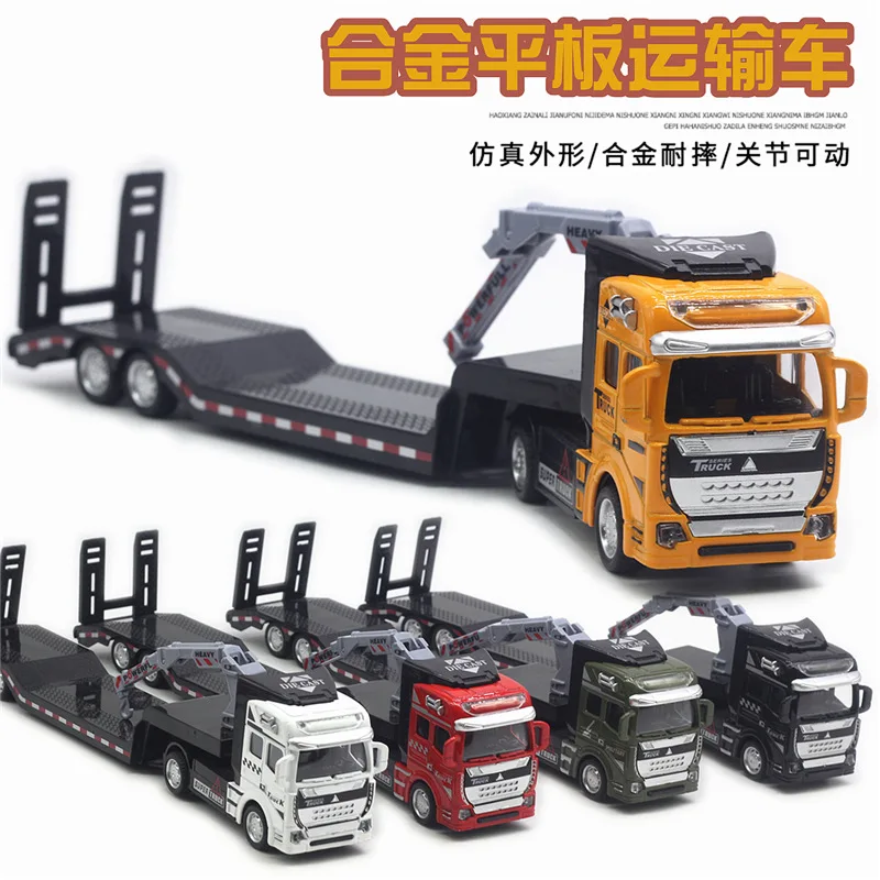 1: 50 alloy flatbed transport truck trailer 33CM model dinosaur toy new product hot selling