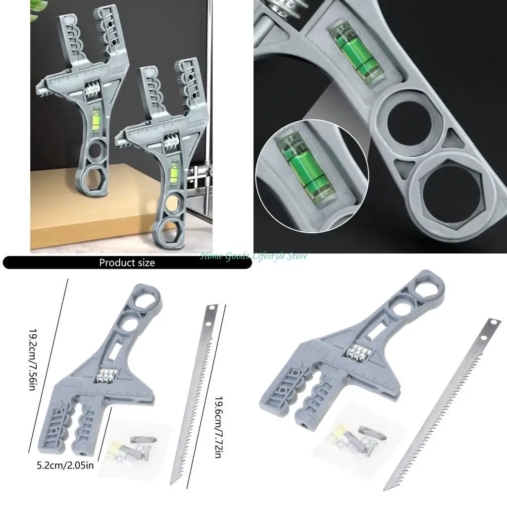 E74E Wrench Integrated Screwdriver Level Function For Precise Installation Of Wall Decors Shelves Application