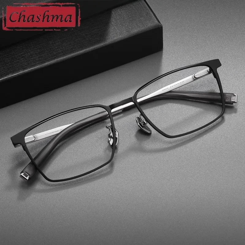 

Chashma Men Elegant Optical Glasses Frame Pure Titanium Lightweight Top Quality Gentlemen Prescription Spectacle Eyewear for Man