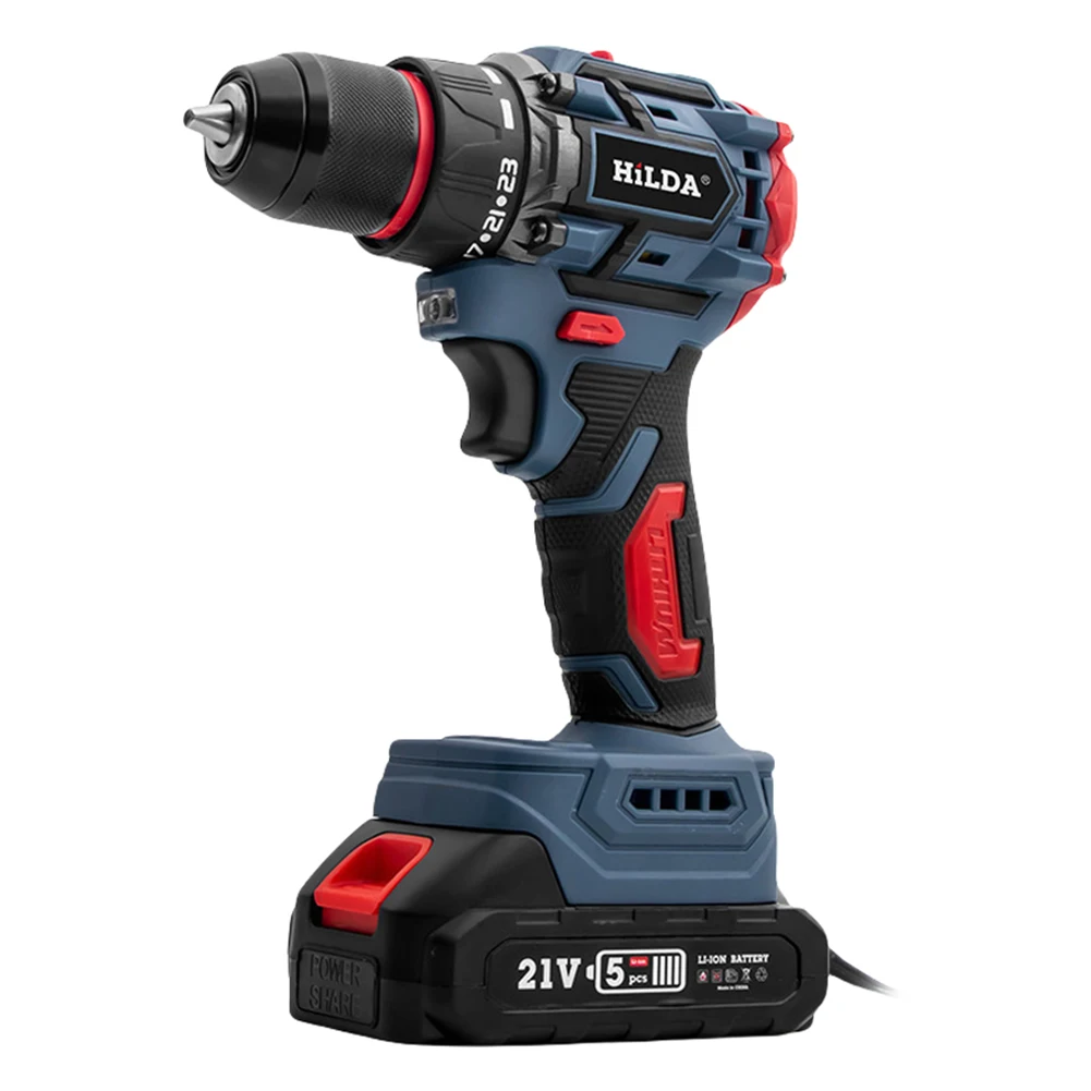 21V สกรู 40N.M แรงบิด Multi-Function ไขควงไฟฟ้าแบบชาร์จไฟได้ 2 ความเร็ว 23 การตั้งค่าแรงบิดเครื่องมือ