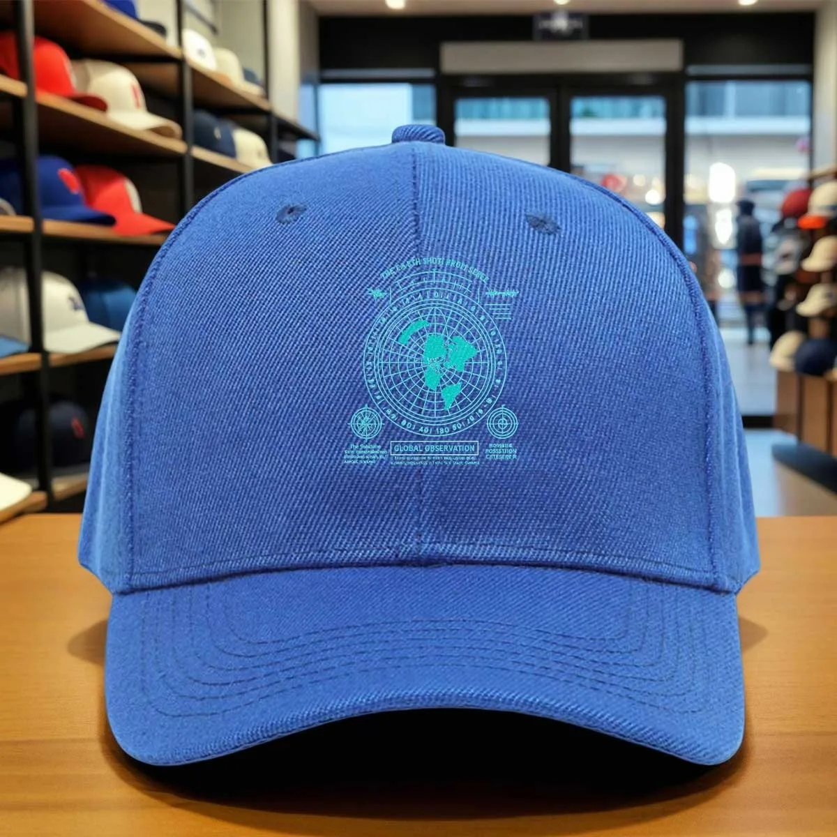 Global Observation Globe Compass Baseball Cap, Vintage Nautical Compass Military Style Cap, Adjustable Cap