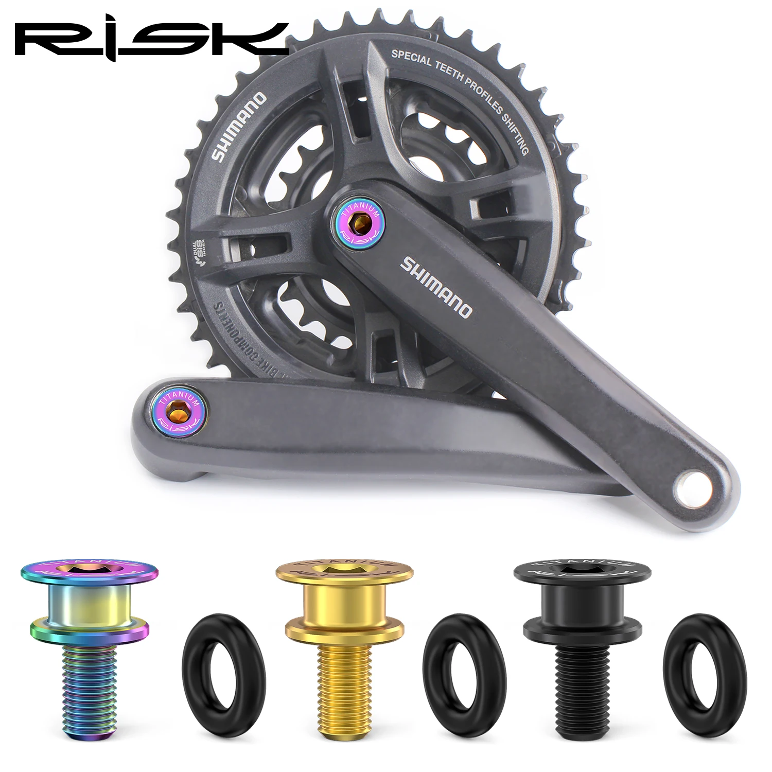 RISK M8x15 Bicycle BB Fixing Bolts Titanium Square Hole MTB Road Bike Bottom Bracket Fixed Screws Square-taper Bicycle BB Tools