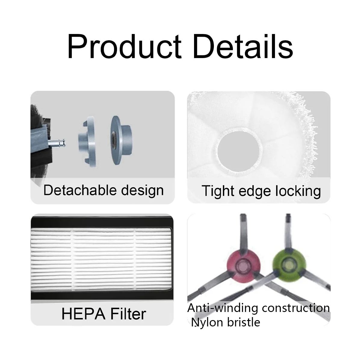 Accessories Kit Replacement for DEEBOT X1 Omni / X1 TURBO Robot Vacuum, Main Side Brushes Filter Mop Pads