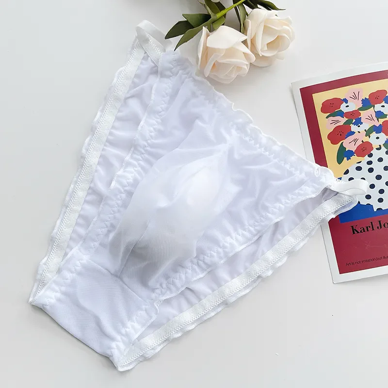 

Sexy Lingerie Man's Sexy Panties See Through Lace Mesh T-Briefs Cute Sweet BF Gifts Live Show Private Party Costumes