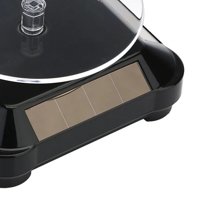 Turntable 360°Rotating Stand Solar Power Jewelry Spinner Watch Hobby Collection Shelf Rotating Display Multicolor