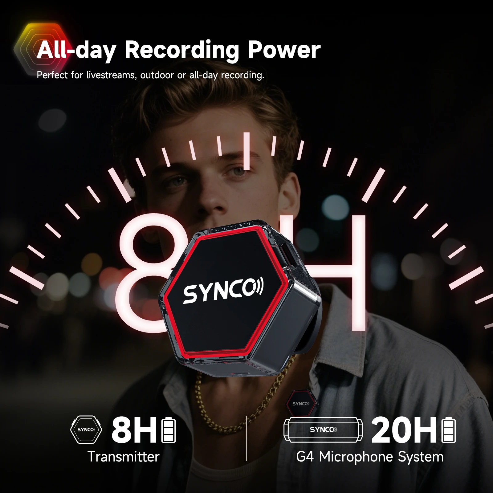SYNCO G4 2.4G ميكروفون لاسلكي لكاميرا الهاتف للمقابلة البث المباشر 200 متر نقل إلغاء الضوضاء هيئة التصنيع العسكري #3