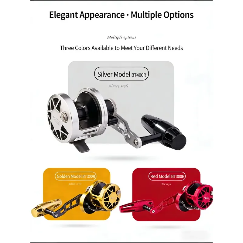 Full Metal Slow Pitch Jigging Reel Heavy Duty Boat Trolling Drum Reel for Deep Sea Fishing