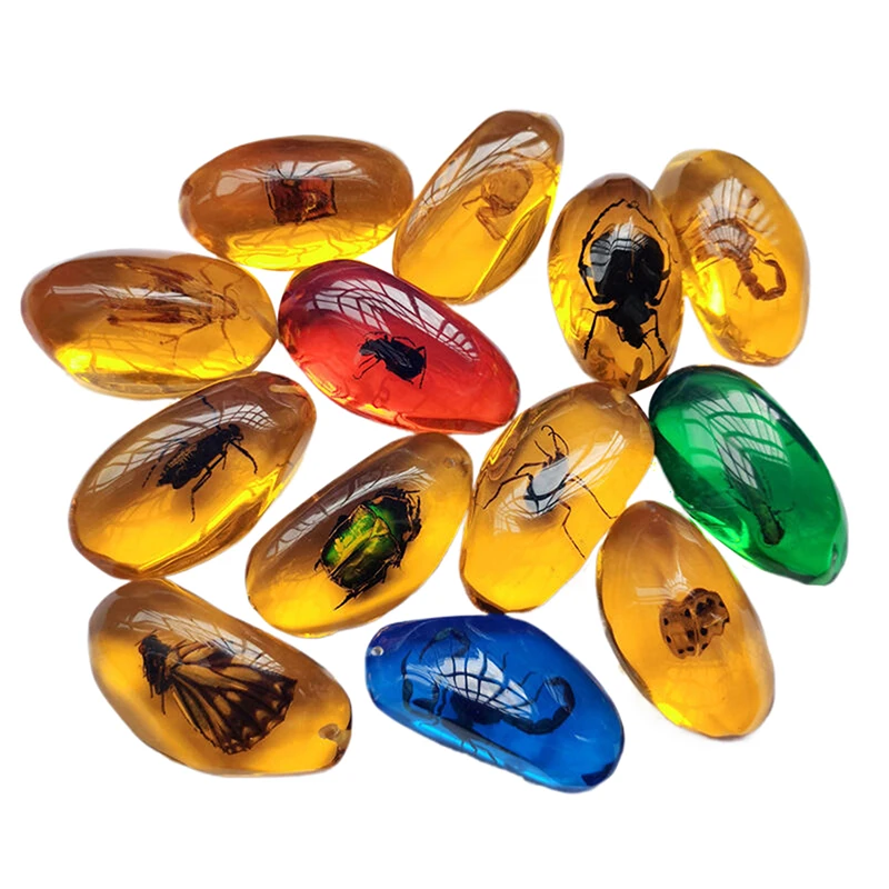 1PC Insects Amber Gemstone Scorpion Natural And Mineral Stones Home Decor Insects Amber Gemstone DIY Hand Crafts Gift