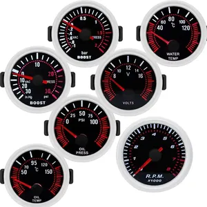 Für 12 -V -Benzinauto 52 mm Universal Rauch Len Drehzahlmesser Drehzahl Turbo -Boost -Messgerät 2 bar PSI Wassertemperaturstundstrang 8 Hauptverkaufs -Tachometer 100mm Auto - №1