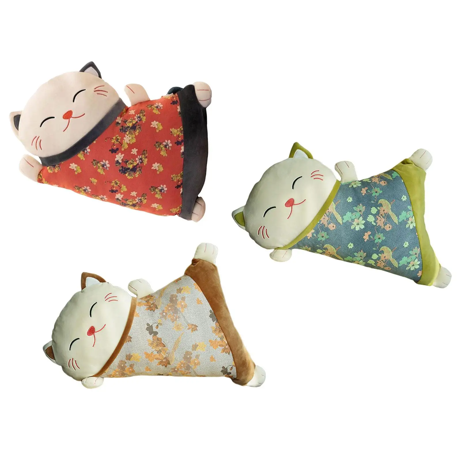 Cute Lucky Cat Shaped Pillow Plush Toy for Living Room Sofa Car for seat Back Cushion Warm Comfort Gift