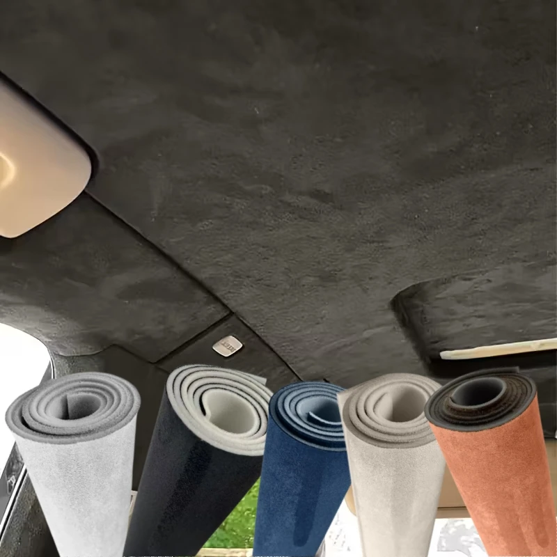 

Max 250×150cm Car Headliner Suede Leather Fabric Sponge Backed Interior Auto Roof Cloth for Car Upholstery Modification Repair