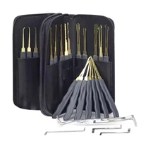 Juego de extractores de desbloqueo de coche chapados en titanio, herramientas de selección de cerradura y bloqueo automático, Kit combinado para principiantes/Pros, 24 Uds.