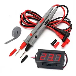 Universal Digital Multimeter Test Leads 1000V 20A + Waterproof Digital Voltage Display LED Voltmeter Two-Wire DC 3V-30V Tester