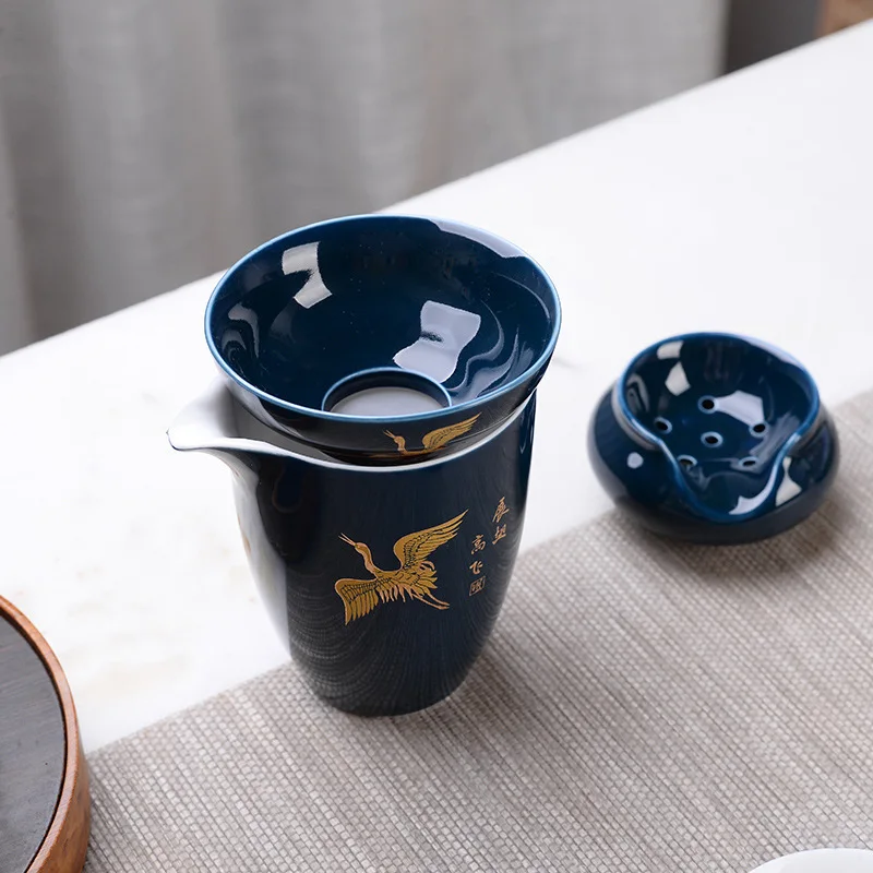 NEW Dehua White Porcelain Ceramic Strainer Celadon Net Jilu Blue Household Kung Fu Set Tea Filter Three-Legged Stand
