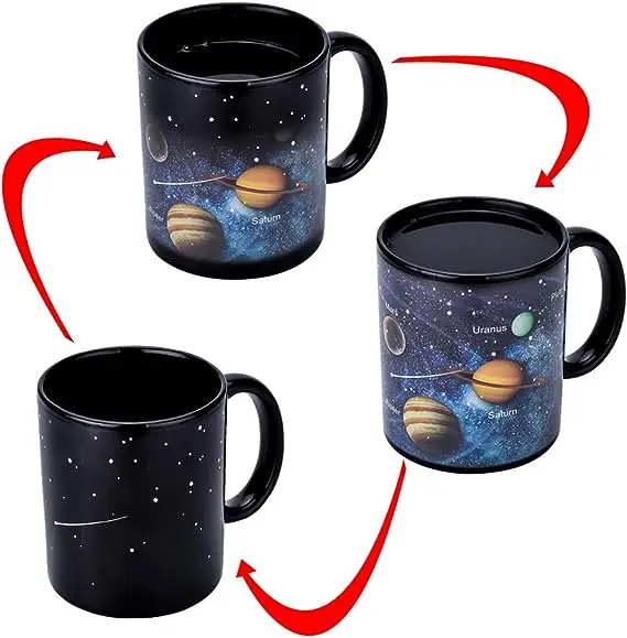 Magic Mug Solar System Color Changing Coffee Cup Outer Space Pattern Ceramic Water Heat Sensitive Coffee Summer Winter Drinkware