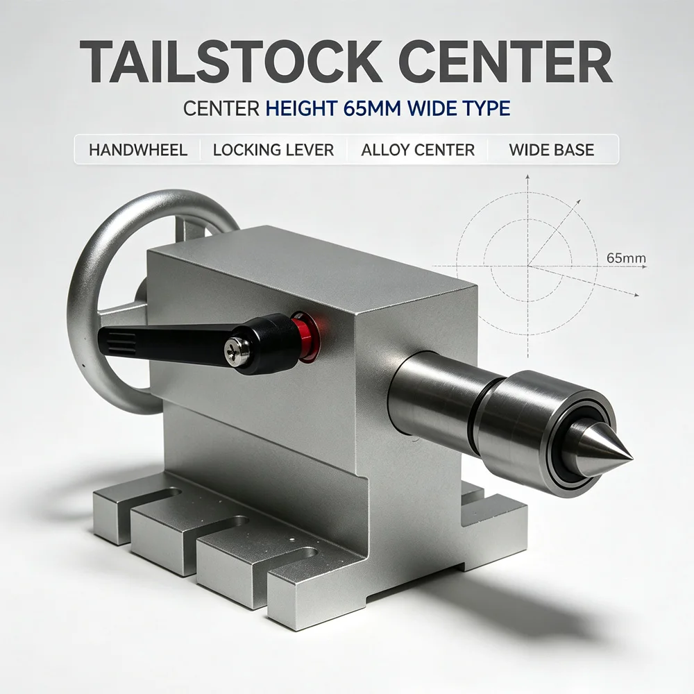 Mobile Tailstock Head Center Height 65Mm MT2 Top Head ER11 For 4Th Axis A Axis Engraving Machine Workholding Accessories