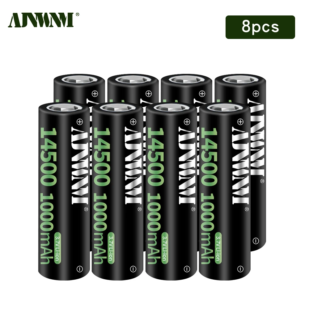 

4-16pcs 14500 AA 3.7V 1000mAh Rechargeable Lithium Battery For Remote Control Mouse Clock Flashlight Shaver Replace AA Batteries