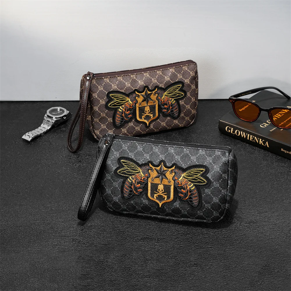 

Embroideried Men Cluthes Bags Retro Man Handbags Fashion Men's Phone Bags