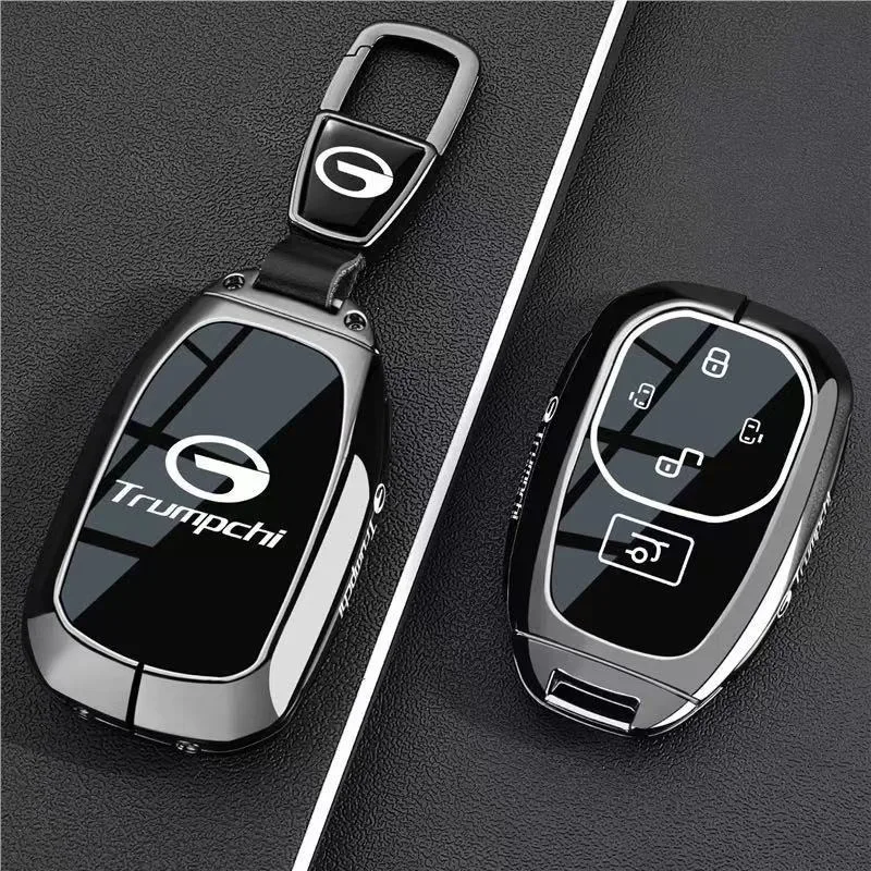 Zinc Alloy Key Fob Cover for GAC Trumpchi GS8/GS4 Max/ES9/Shadow Leopard/M6/E8/E9/M8/GS3 YingSu, keyCase Shell with Keychain