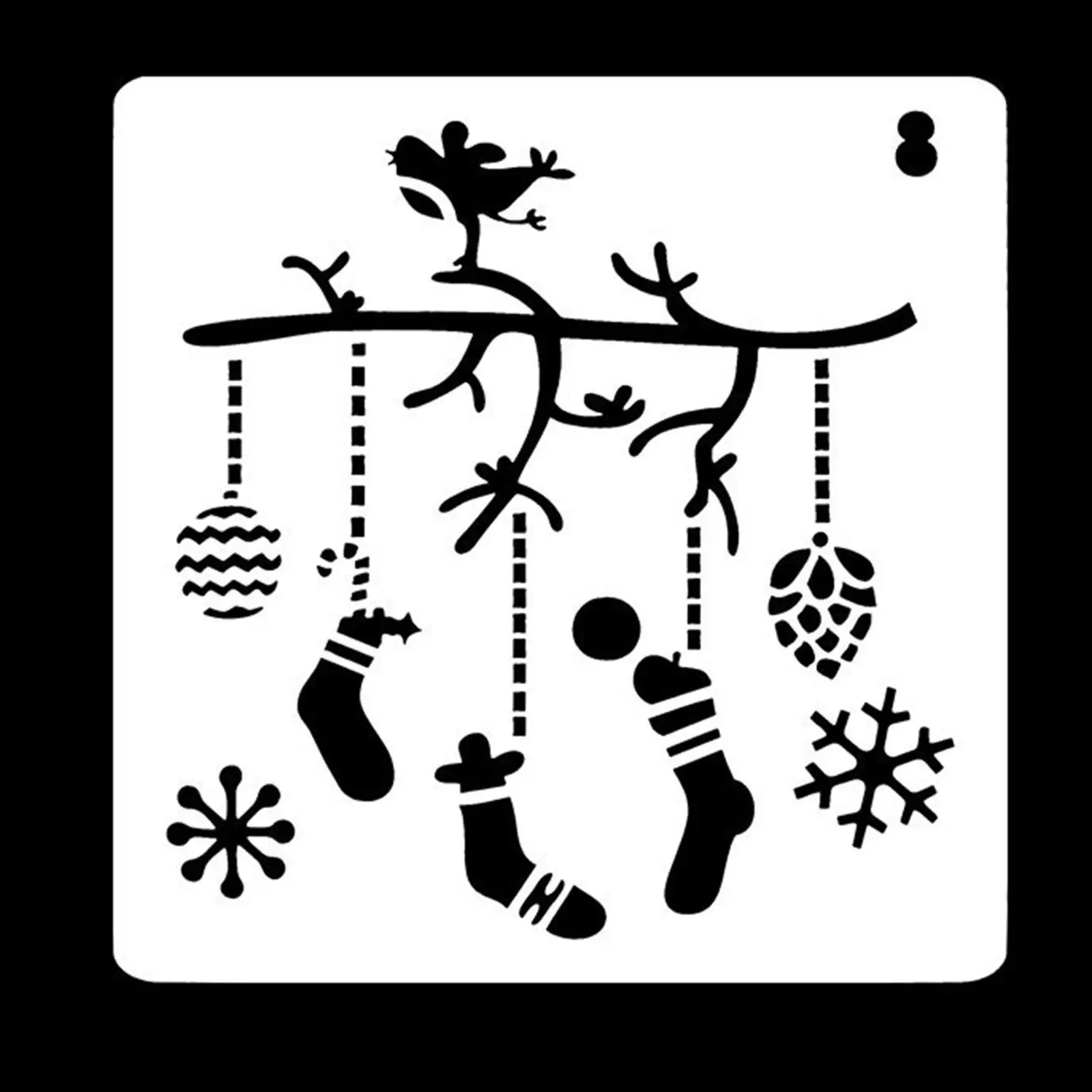 Art Stencils Template Christmas Reusable PET Craft Stencil for DIY Painting on Glass Wood Scrapbook Holiday Snowflake Decor