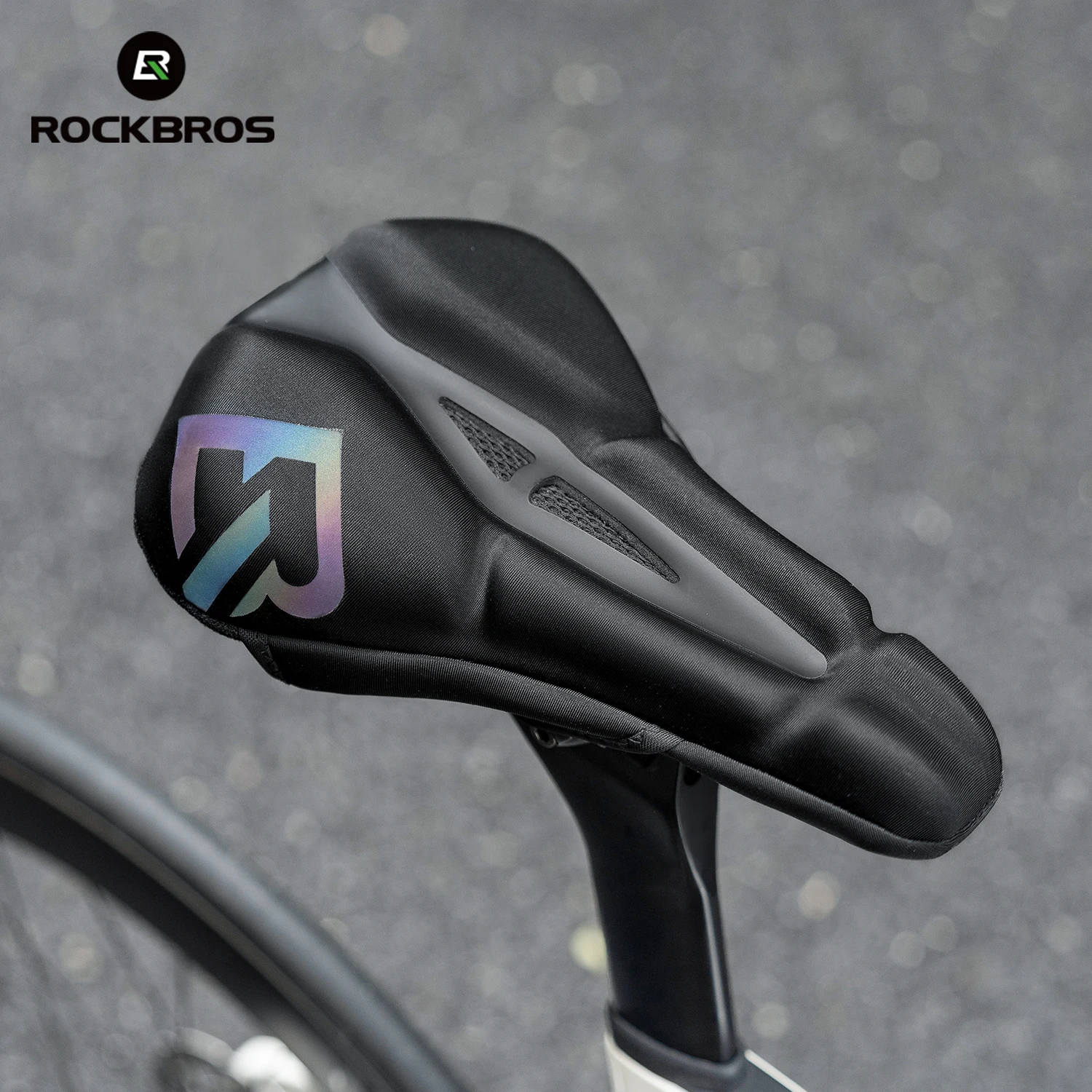ROCKBROS Bicycle Seat Cover High Elastic Comfortable cushioning Bike Seat Cushion Cover Memory Foam  Shock Absorption Seat Cover