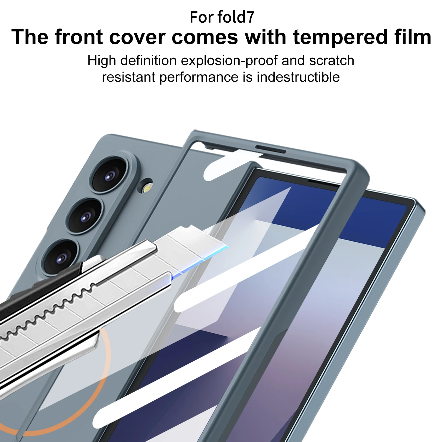 

Ultra Thin MagSafe Phone Case For Samsung Galaxy Z Fold7 Magnetic Wireless Charging With Glass Protective Film Shockproof Cover