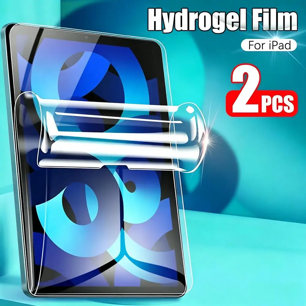 2PCS HD Clear Hydrogel Film for Apple iPad Pro 13 2024 11 12.9 Air 4 5 Mini 6 2 3 10.2 9.7 2021 Practical Protection Aesthetic