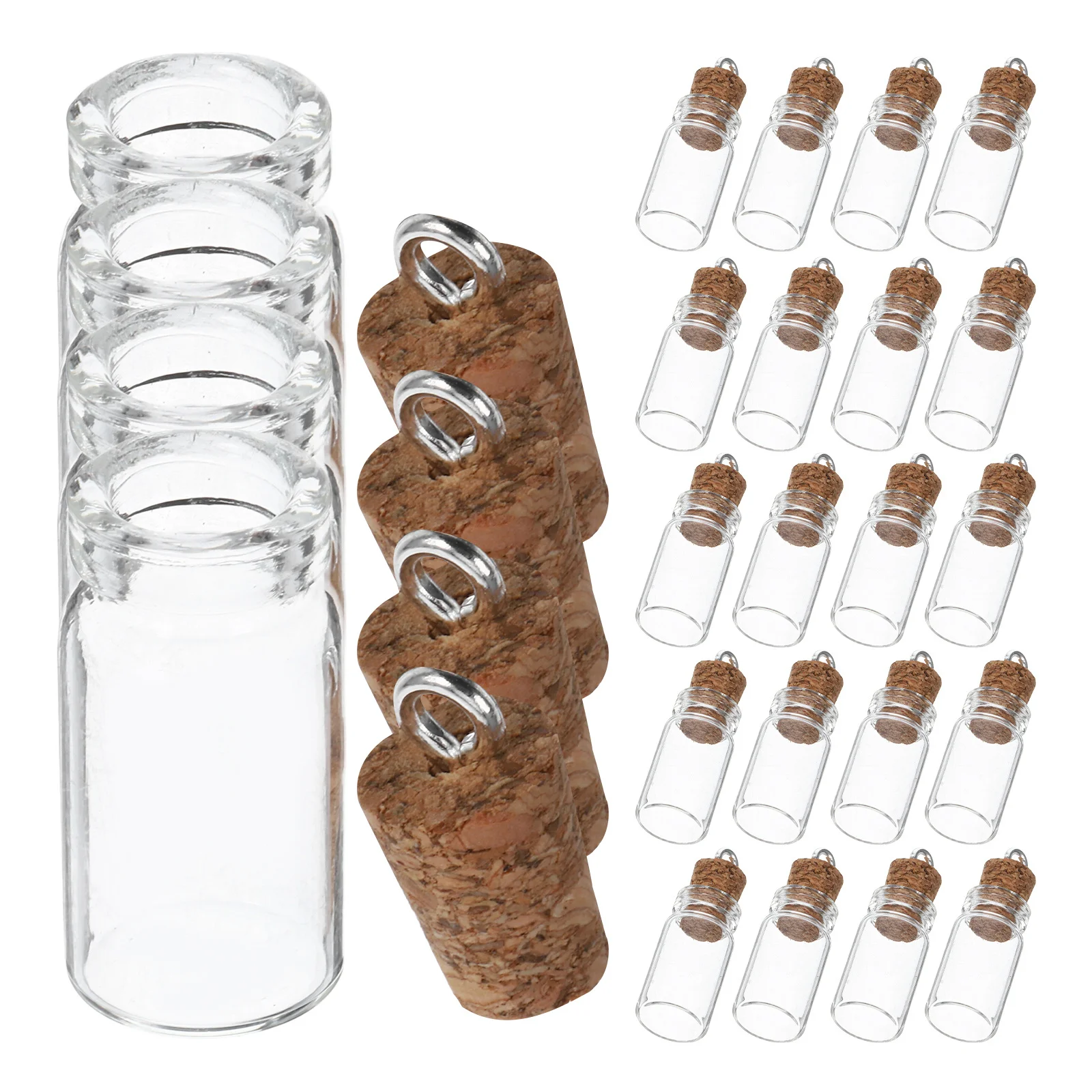 

50Pcs 1.5ml Mini Glass Wish Bottles Cork Stoppers DIY Message Drift Pendant Wedding Party Favors Decorative Charms Gifts