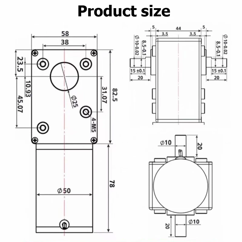 Worm gear reducer motor 5882-50ZY, adjustable-speed forward and reverse motor 12V/24V