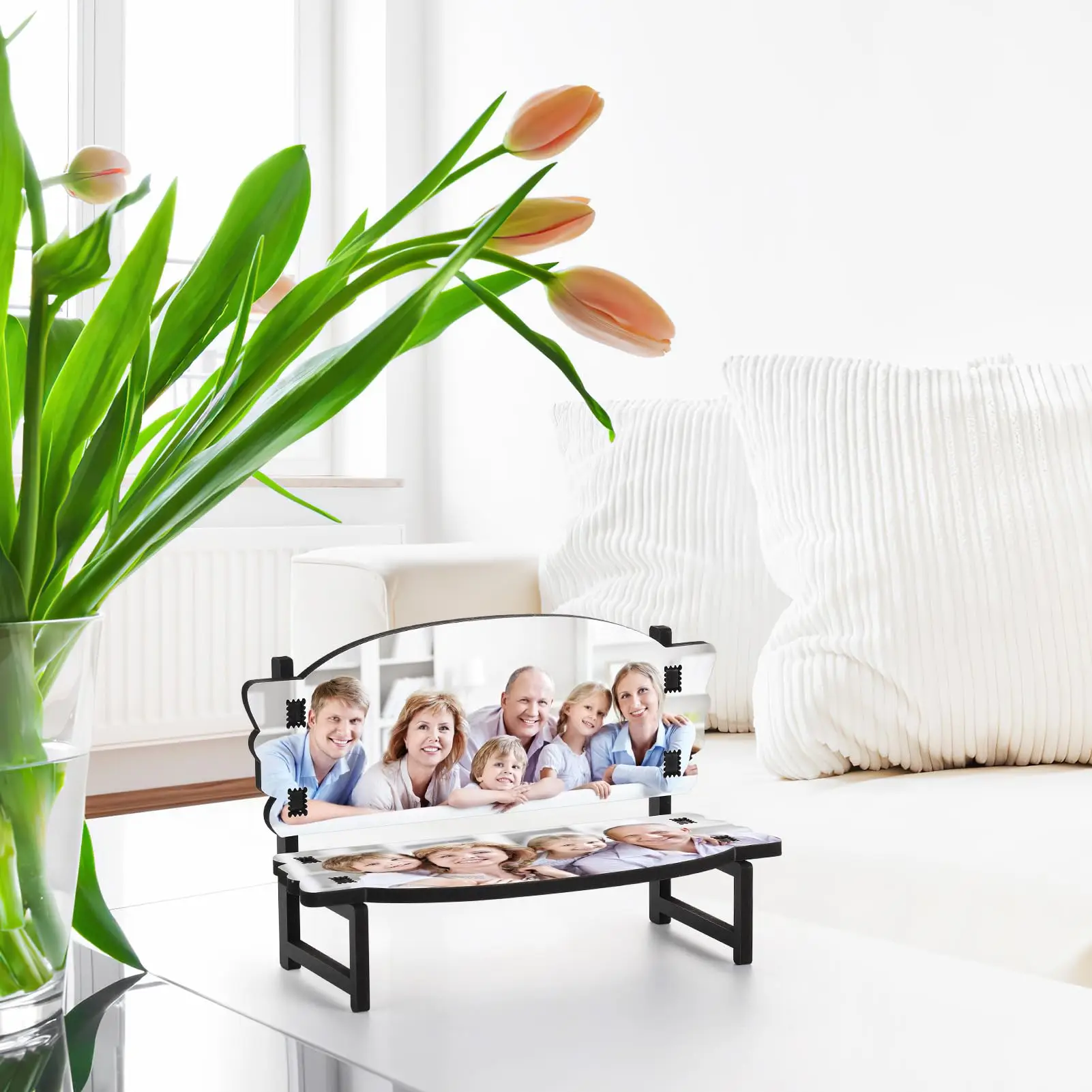 1Pcs Sublimation Memorial Bench Blanks Ornament Chair Decor Handmade Picture Frame for Tabletop Home Decor Memorial Bench
