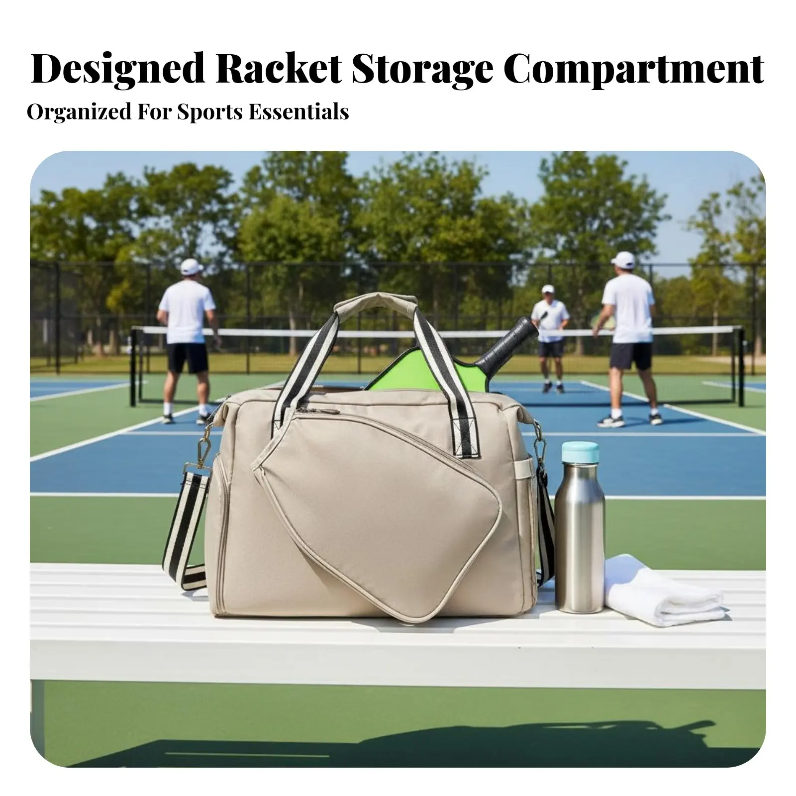 Pickleball Bag Large Capacity Women's Pickleball Bag Stylish Design Triple Carry