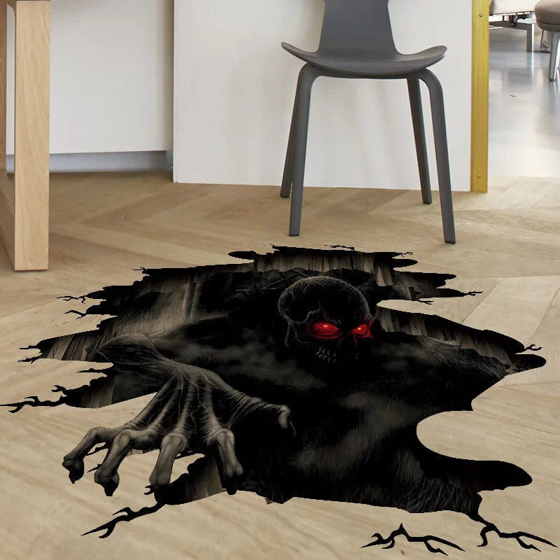 Halloween Stickers Abyss Ghost Floor Decal Self Adhesive PVC Waterproof Removable Halloween Party Decoration Horror Wall Sticker