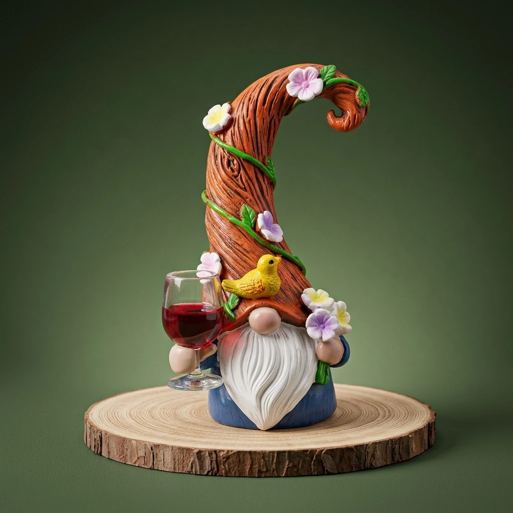 Resin Gnome Garden Statue White Beard Elder Ornament Outdoor Decor