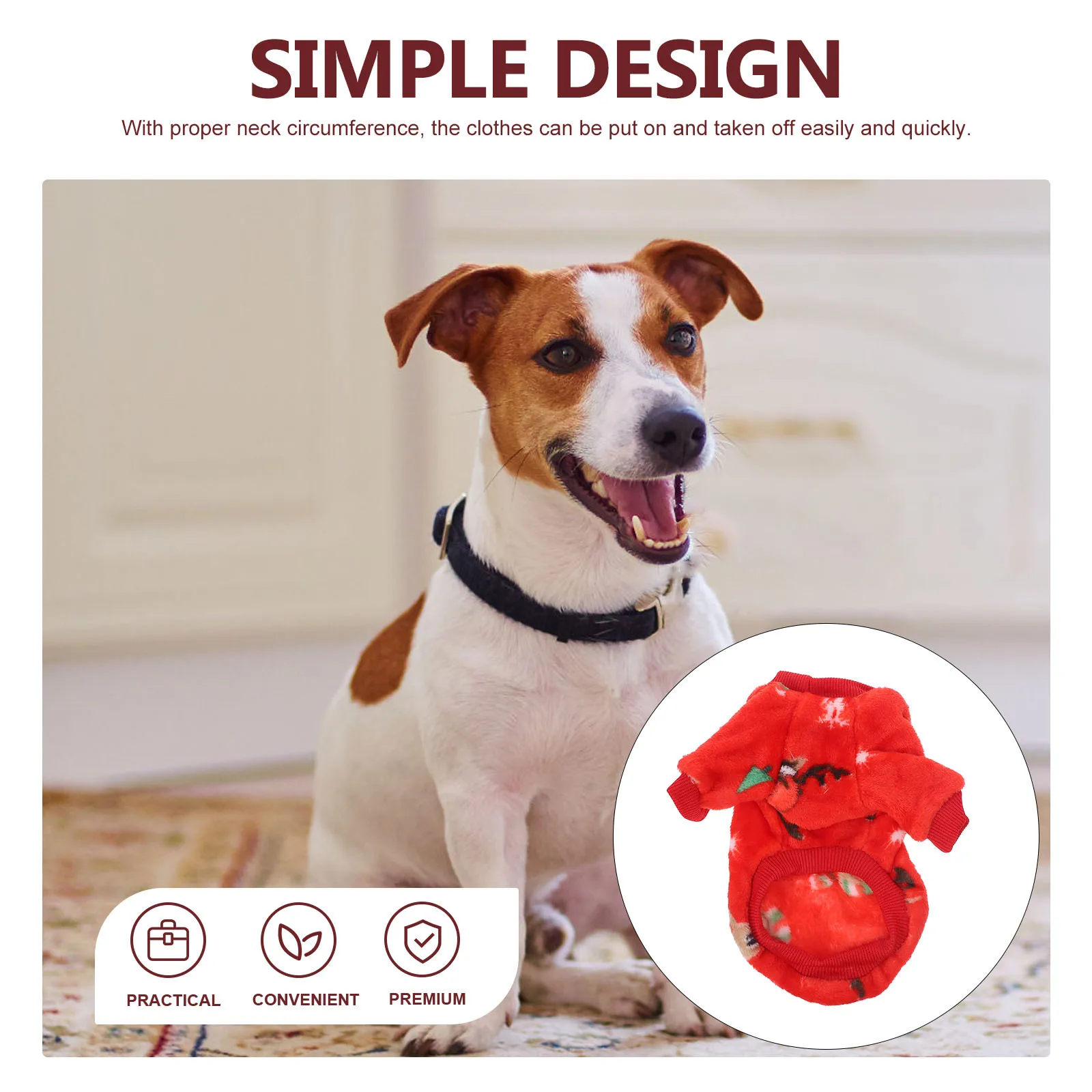 

Christmas Dog Clothes Xmas Puppy Costume For Dogs Winter Warmth Outfit Soft Skin-Friendly Party Wear Pet Clothes Decor