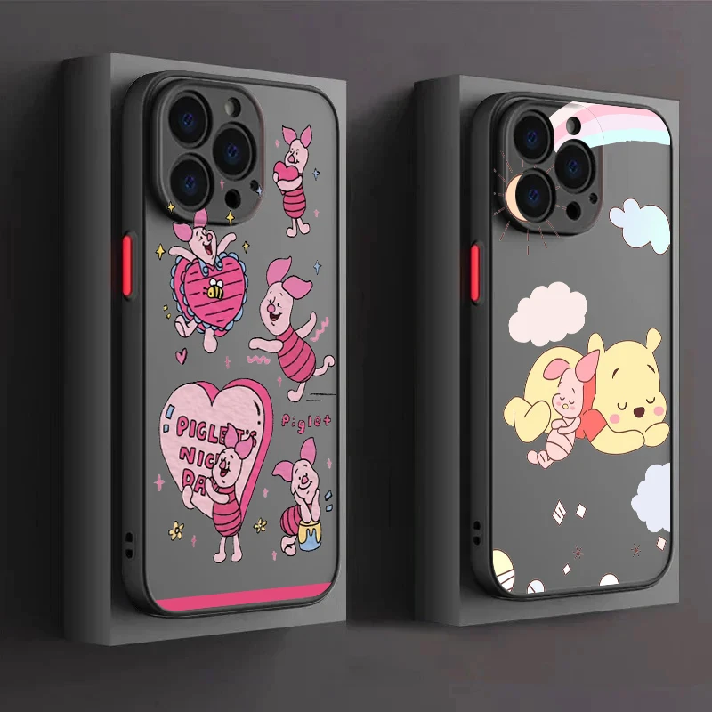 

Winnie Cartoon Fashion Cute Frosted Translucent For Apple iPhone 15 14 13 12 11 XS XR X 8 7 SE Pro Max Plus Mini Soft