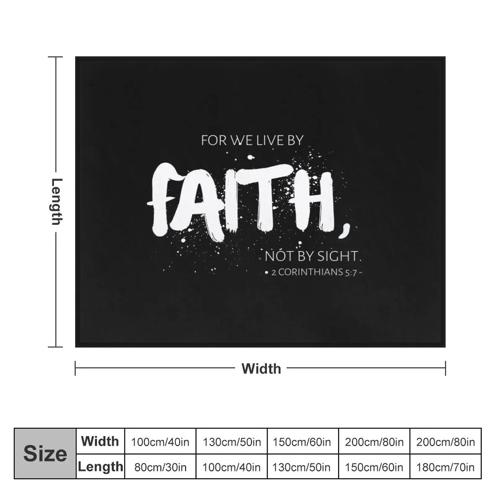 For We Live By Faith Not By Sight 2 Corinthians 5:7 Throw Blanket Personalized Gift Soft Beds Luxury Sleeping Bag Blankets