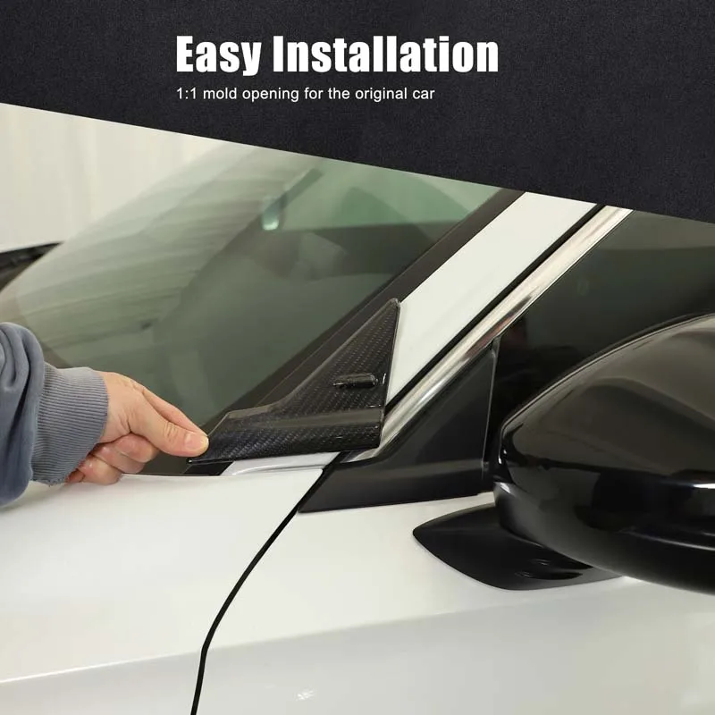 

For Honda 11th Gen Civic Type R FL5 2023-2025 Carbon Fiber Car Front Window Louver Triangle Pillars Posts Cover Trim Accessories