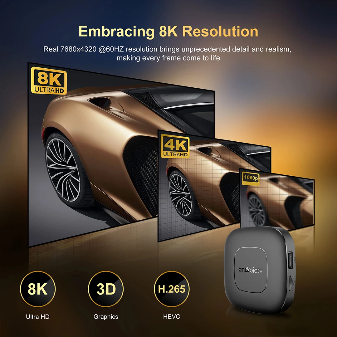 8K Android 14.0 TV Box صوت عن بعد Google Assistant Netflix BT5 16GB 32GB 64GB 2.4G/5.8 جيجا هرتز WiFi Smart Set Top Box Media Player