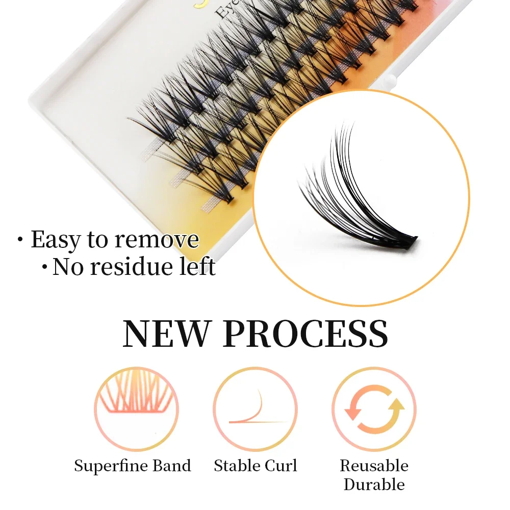 الطبيعية 30D/40D DIY العنقودية جلدة 60 حزم الفردية رموش بالمنك لاش رقيق ماكياج Cilias لوازم