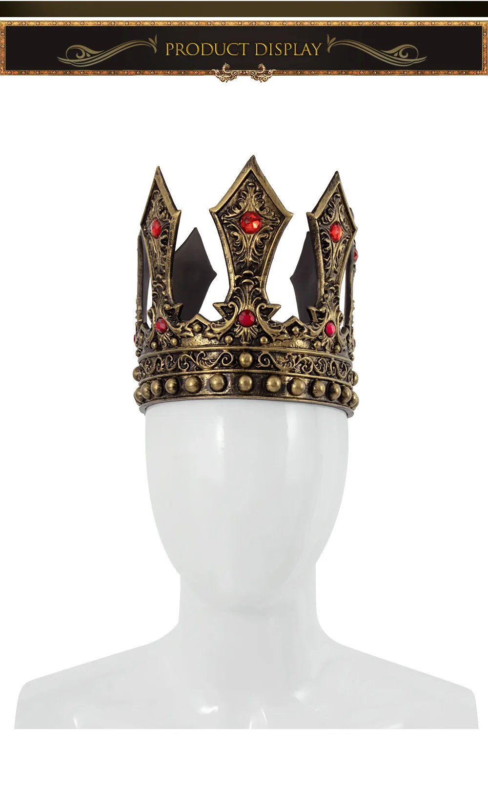 Königliche Kronen Cosplay König Königin Kronen Prinzessin Tiara Halloween Party Kostüme Zubehör Weihnachten Maskerade Kopfbedeckung Kostüm – Detail 11